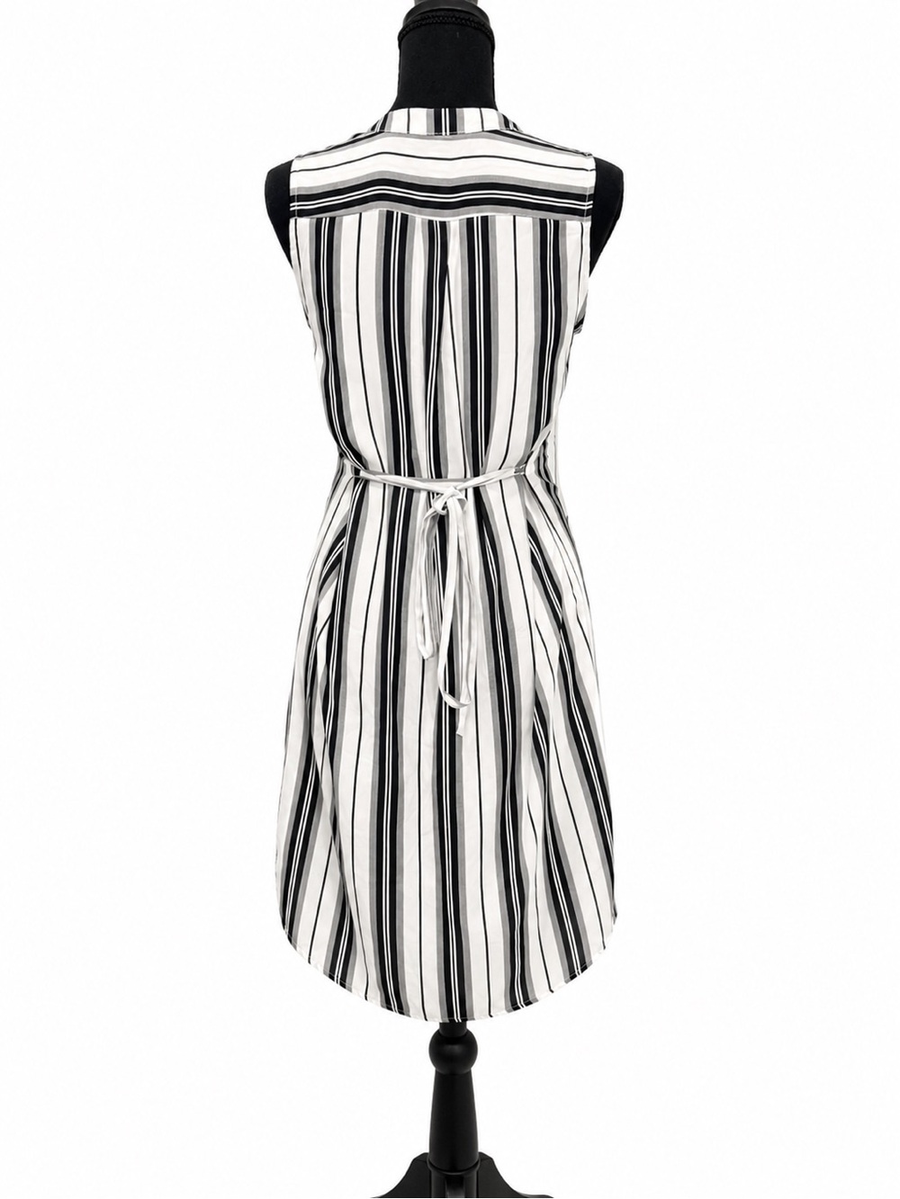 H&M Black & White Striped Sleeveless Dress – Size 4 - Picture 3 of 4
